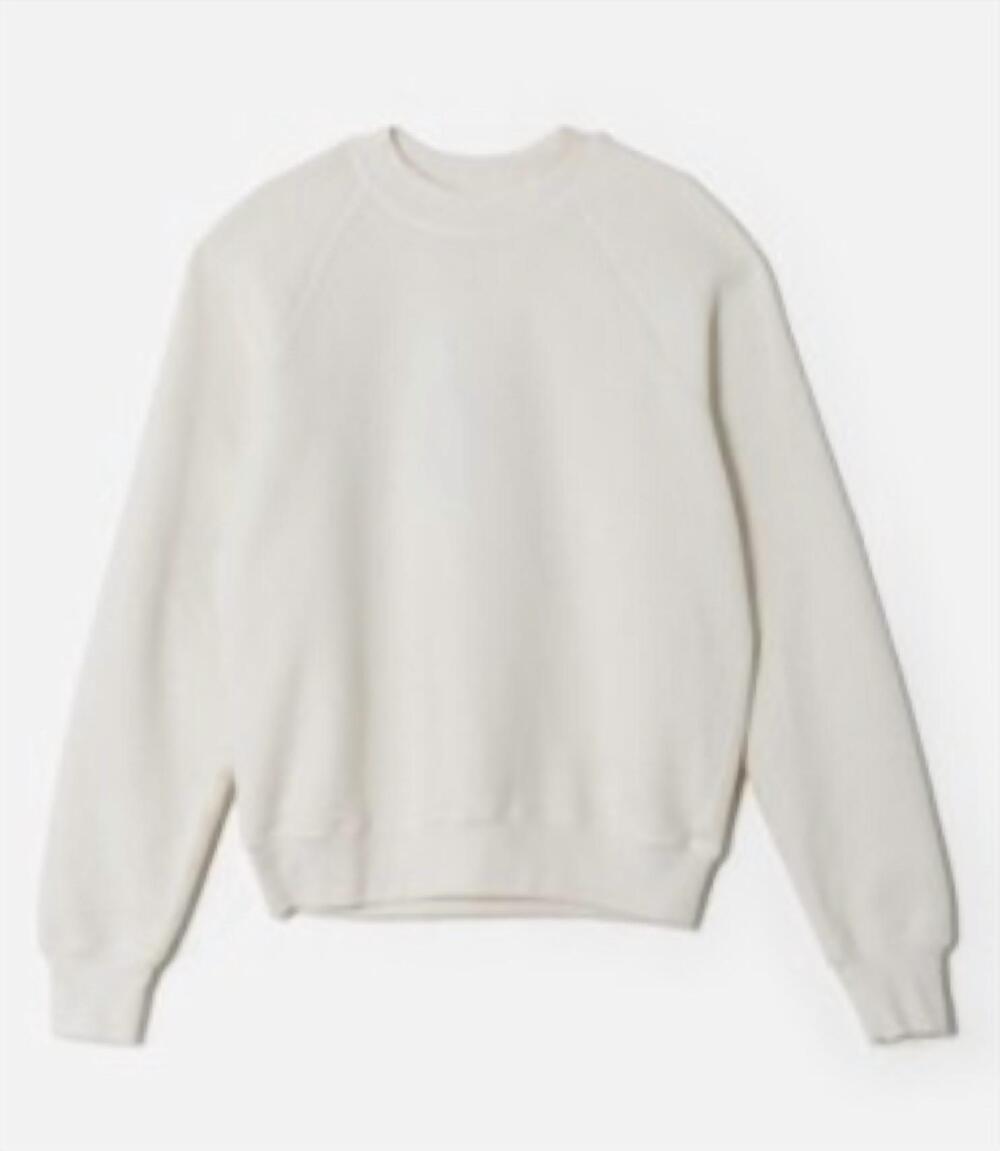 NEW RE/DONE women's classic crewneck sweatshirt in vintage white